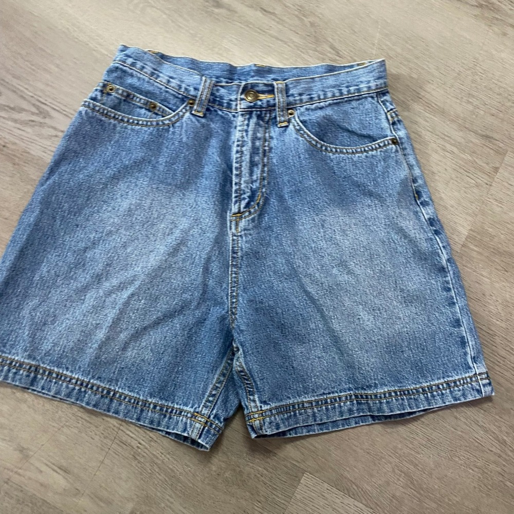 Premier International Denim Shorts Womens 6 Blue High Waisted Vintage 90s Cotton